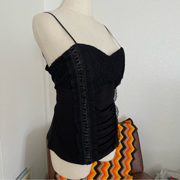 SOLD Y2K Deadstock Dori Coquette Glam Goth Lace Tank Top - Picture 4 of 10